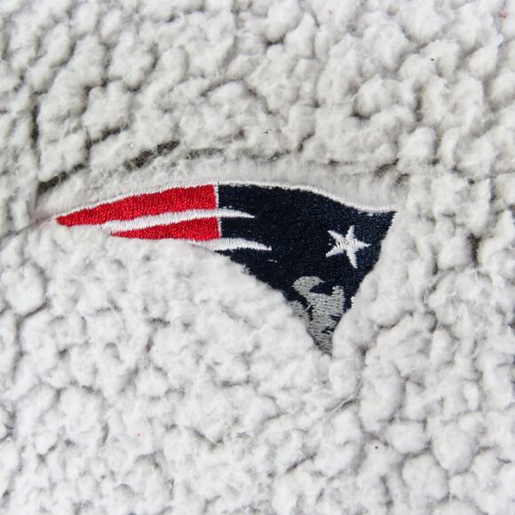 NFL New England Patriots Gray Sherpa Full Zip Teddy Jacket Large - Picture 4 of 6